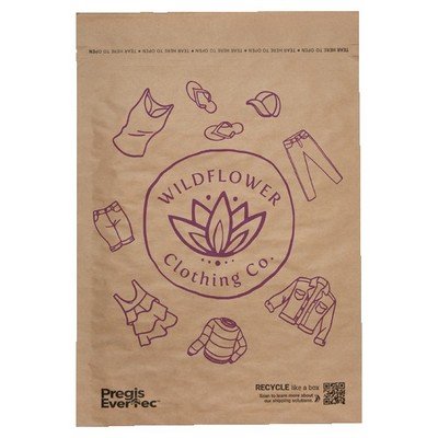One Color Recyclable Cushioned Natural Paper Mailer (12" x 15")