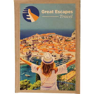 Full Color Natural Brown Paper Bubble Mailer (7.25" X 12")